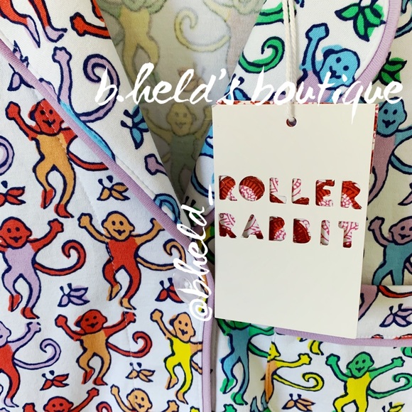 Roller Rabbit Disco Monkey Polo Pajamas in Rainbow Size X-Small XS New NWT - Picture 3 of 16